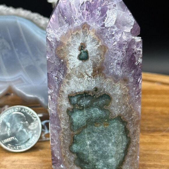 Amethyst Cluster Mini Cut Base Tower Deep Purple Shards Rainbow - Picture 4 of 9